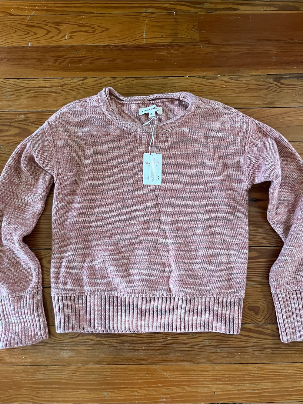 Lucky Brand Blush Marled Crewneck Sweater NWT
